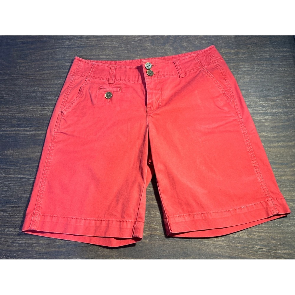 CAbi Women's  Cotton Stretch Classic Casual Bermuda Shorts Size 4 Red/Orange
